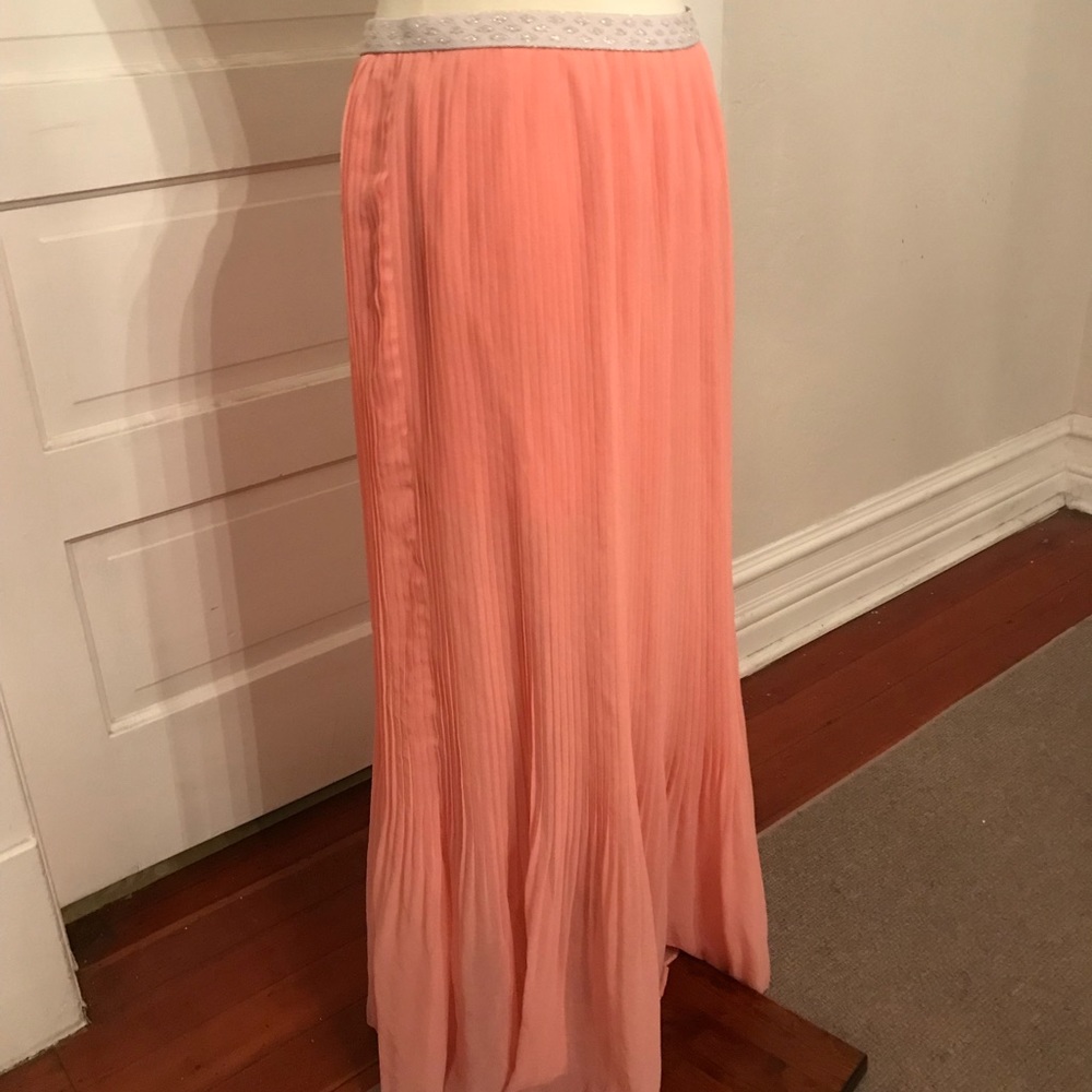 Pink Chiffon Maxi Skirt